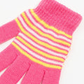 Three pairs of winter knitted baby and toddler writing gloves with colorful stripes for boys and girls aged 1-5 years by Everything Baby.