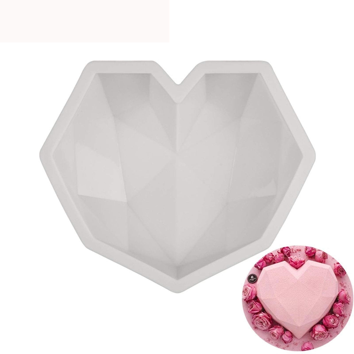 Silicone heart-shaped mold for baking and chocolate, non-stick, breakable design, ideal for cake pops and baking projects.