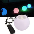 Two glow LED spinning poi balls for kids and professionals, featuring rainbow fade and high strobe light effects.