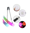 Pair of spinning LED glow poi balls for kids and professionals with rainbow fade and high strobe light effects, suitable for activity toys.
