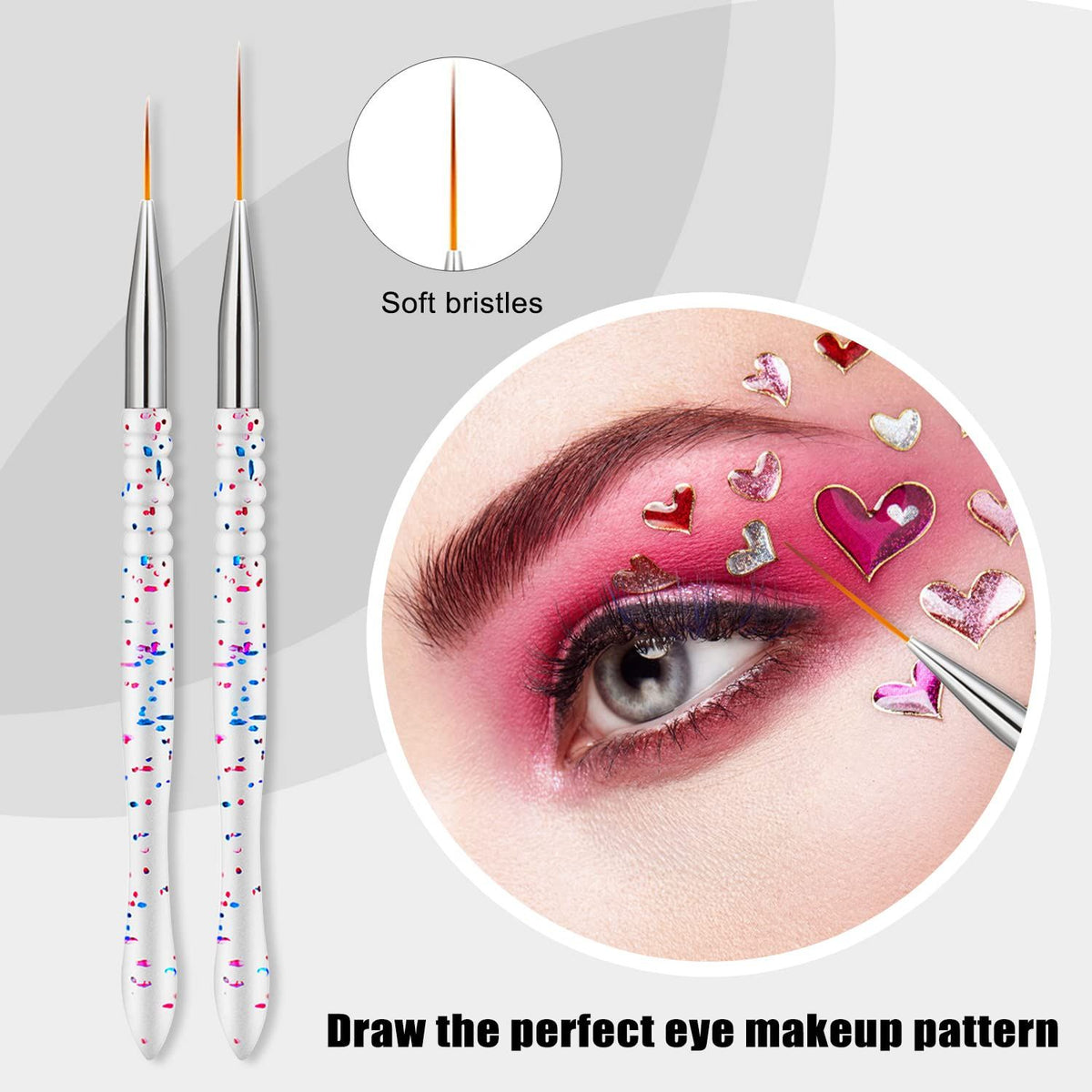 Set of 5 nail art liner brushes by Everything Baby, thin gel polish painting brushes for detailed nail designs in various sizes.
