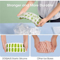 Silicone ice tray mold with 14 grids, soft bottom, lid, used for making ice cubes, ice cream, cocktails, and coffee.