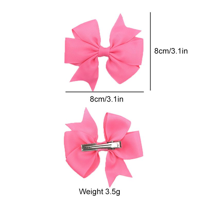 Four colorful baby girls grosgrain ribbon hair bows with alligator clips, featuring bowknot design for infants and toddlers.