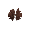 Set of four baby girl grosgrain ribbon hair bows with alligator clips, colorful bowknot hairpin accessories for infants.