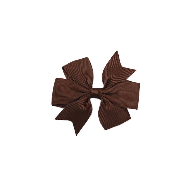 Set of four baby girl grosgrain ribbon hair bows with alligator clips, colorful bowknot hairpin accessories for infants.