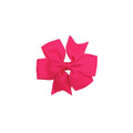 Set of four baby girls grosgrain ribbon hair bows with alligator clips in four colors, 3-inch size, for hair accessory styling.