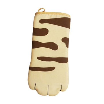 Pair of cute Everything Baby cat's claw oven mitts, double oven gloves for baking, pot holding, and kitchen protection.