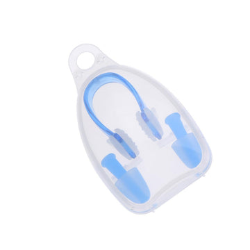 Silicone ear plugs and nose clip set for swimming, featuring tiny turtle design for babies and kids, by Everything Baby.