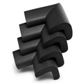 Black 4-piece corner protector set for baby proofing furniture and fireplace edges, child safety bumper guard from Everything Baby.