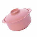 Pink microwave ramen bowl with lid, portable noodle mug for pretend play, designed for kids, from Everything Baby.