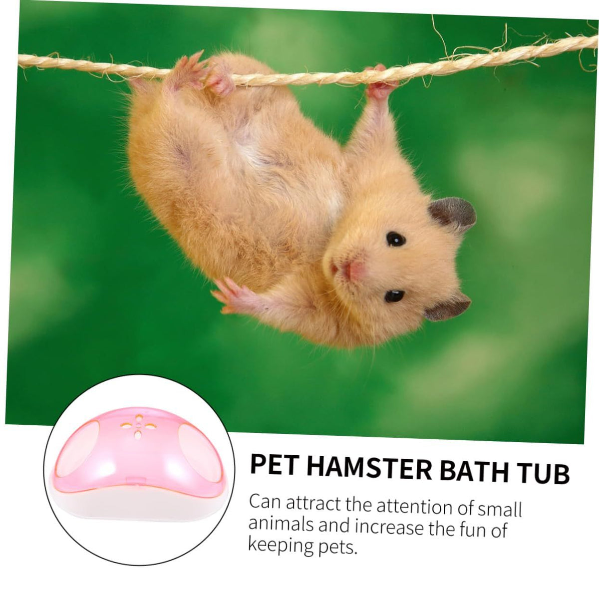 Hamster sand bath with a large shrimp dish, designed as a pretend play toddler toy for bathroom and basking activities.