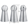 Set of three Russian piping tips from Everything Baby for cake and cupcake decorating with flower frosting designs.