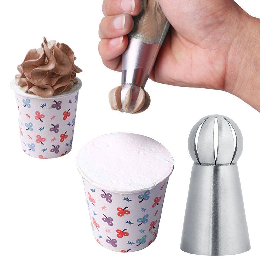 Russian piping tips set for cake and cupcake decorating, including 3 flower frosting tips for baking and cake decorating.