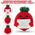 Cute 3-inch crochet tomato doll by Everything Baby, perfect for kids' toys, cheer-up gifts, and party decorations.