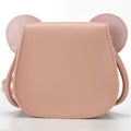 Cute little girl's purse with bowknot design, featuring cartoon mouse ears and plush PU material, perfect for kids.