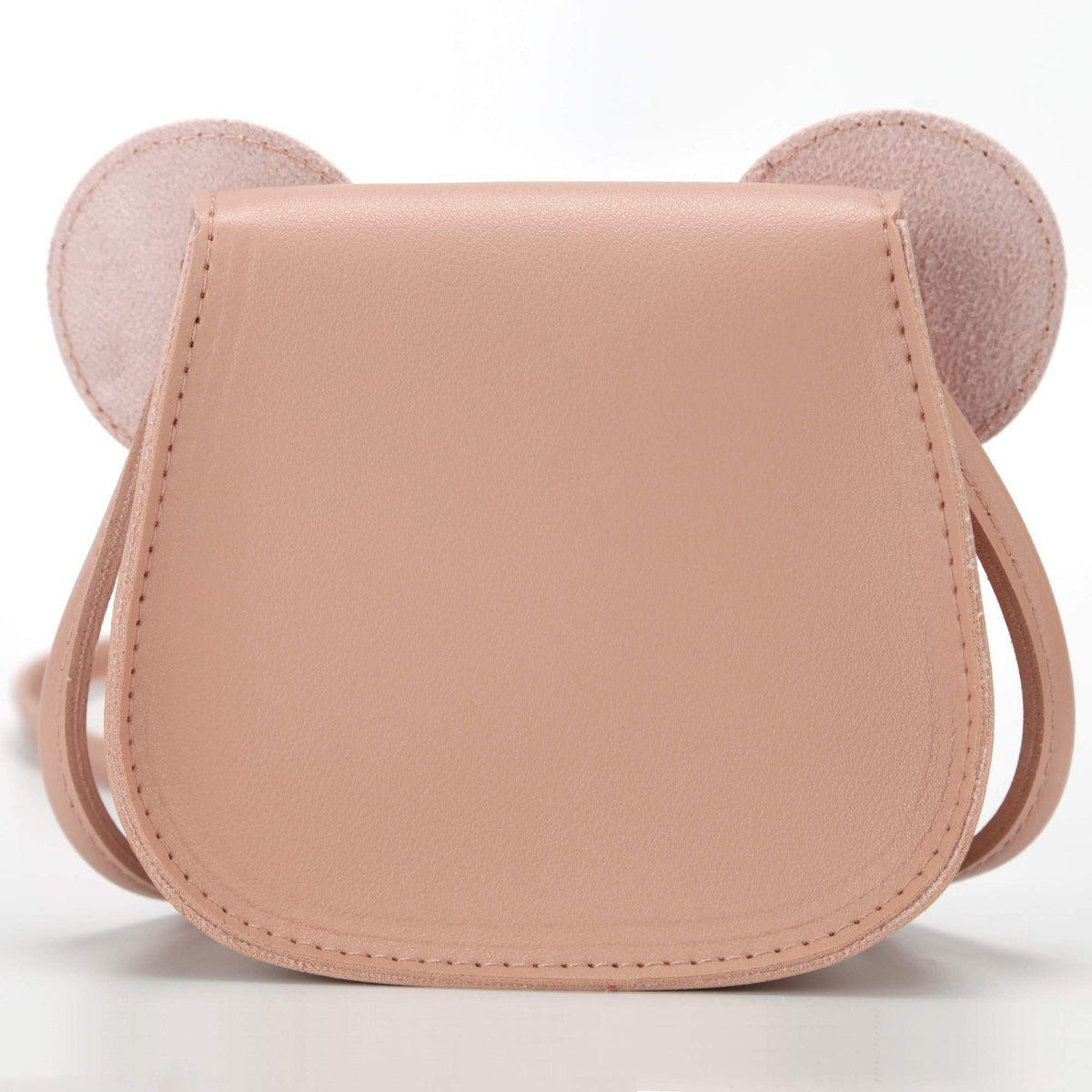 Cute little girl's purse with bowknot design, featuring cartoon mouse ears and plush PU material, perfect for kids.