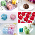 Silicando 15-in-1 silicone mold for handmade soy wax and resin candles, bubble cube and ball shapes for pretend play toys.