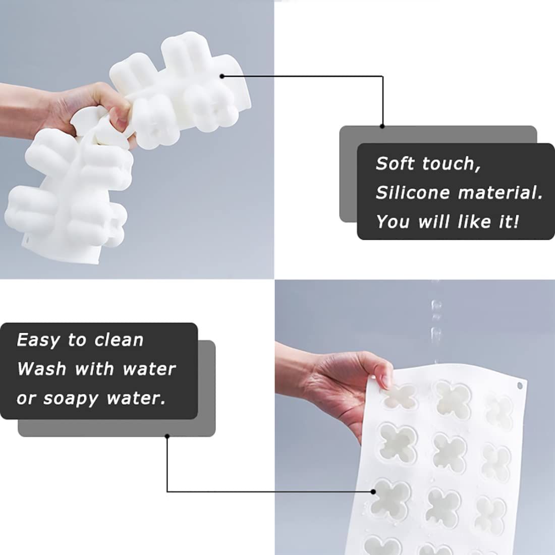 Silicando bubble candle silicone mold for handmade soy wax, mini bubble cube and ball shapes, ideal for 3D candles and mousse cakes