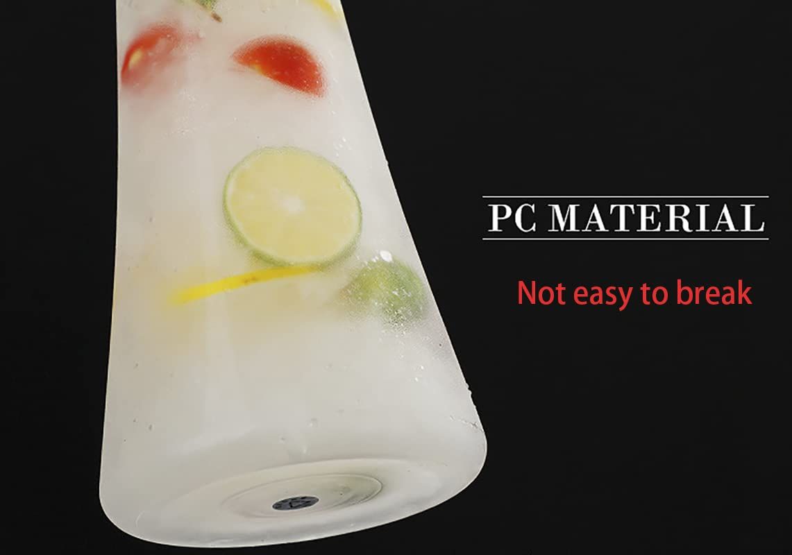 Acrylic water carafe with flip top lid, food-grade, recyclable, shatterproof pitcher for water, iced tea, or juice.