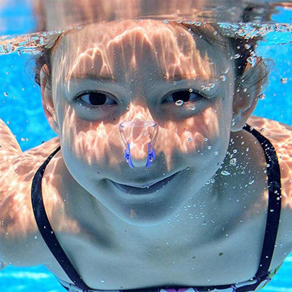 Reusable silicone nose clip and earplugs set for swimming and showers, suitable for children and adults, waterproof and comfortable.