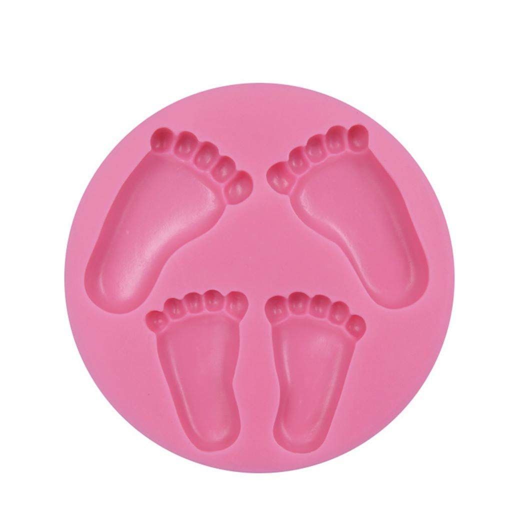 Chocolate soap clay feet mold for cake decoration, ideal for baby shower or birthday party cake decorating and pretend play.