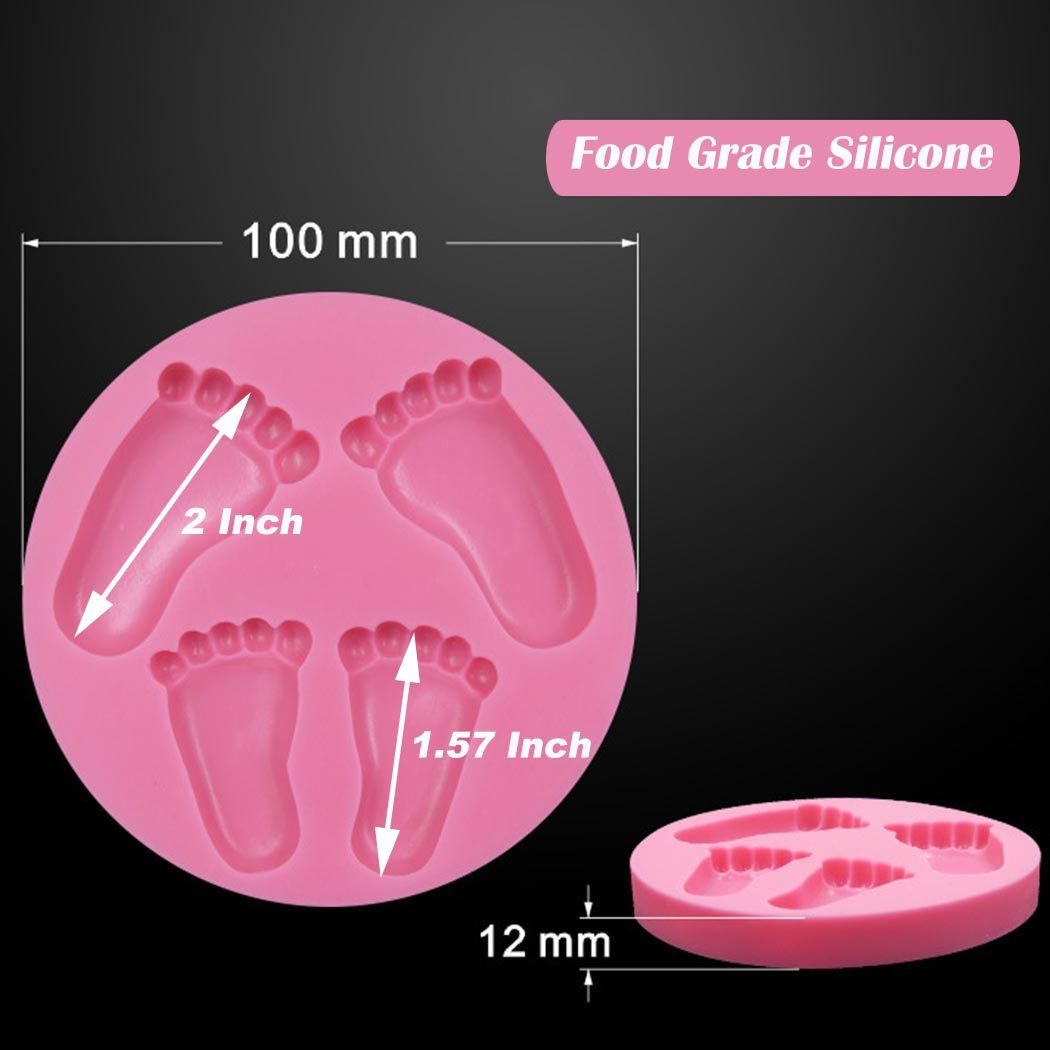 Chocolate sugarcraft soap clay feet mold for cake decorating, ideal for baby shower and birthday party cake decoration.