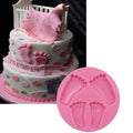 Chocolate sugarcraft soap clay feet mold for baby shower and birthday cake decoration, perfect for DIY cake decorating projects.