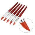 Set of 5 red large rubber tip silicone brushes for painting, sculpting, and pottery shaping, durable and flexible for art projects.