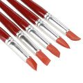 Set of 5 large red rubber tip silicone paint brushes for sculpture, pottery, and clay shaping, durable and easy to use.