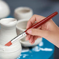 Set of 5 large red rubber tip silicone brushes for paint, sculpture, and pottery shaping, durable and child-safe art tools.
