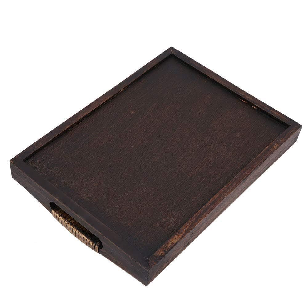 Wooden handle service tray by Everything Baby, ideal for pretend play with food, drinks, or as a decorative sofa or coffee table tray.