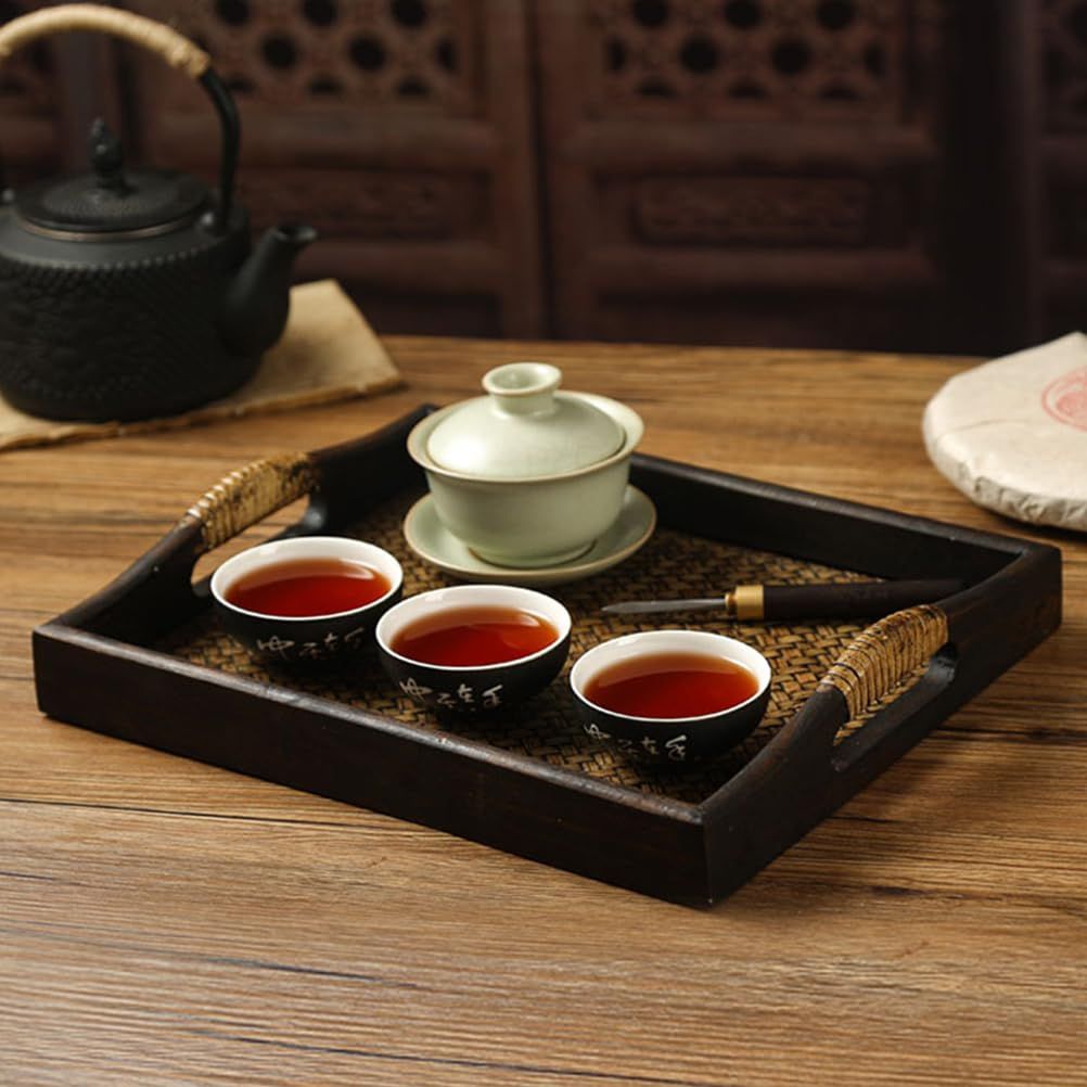 Wooden handle service tray by Everything Baby, ideal for kids' pretend play, food serving, and decorative tabletop use.
