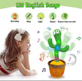 Colorful dancing cactus toy from Everything Baby with rechargeable sounds and 120 English songs, suitable for children, adults, and pets.