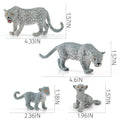 Set of four Wild Life Jungle animal figures including snow leopards for pretend play, educational toy for kids by Everything Baby.