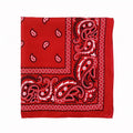 Three colorful outdoor sports accessories including paisley and floral headscarves for boys, made of polyester for active wear.