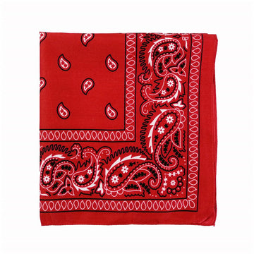 Three colorful outdoor sports accessories including paisley and floral headscarves for boys, made of polyester for active wear.