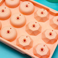 Two silicone ice cube molds with lids, rose flower shape, reusable, designed for ice cubes and ice cream making for babies and kids.