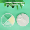 Non-spill rotating four-compartment formula container for kids, portable milk powder and snack container for toddlers and travel.
