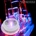 LED round coaster with flashing light, glowing beer and wine glasses for parties, club, and bar settings, by Everything Baby.