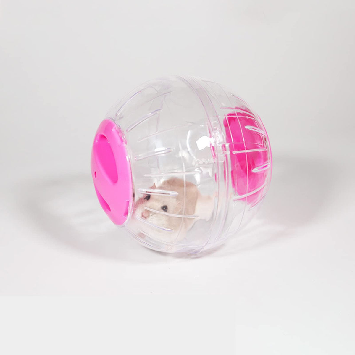 Plastic hamster exercise ball for small pets like hamsters, gerbils, and chinchillas, 12cm diameter for fun outdoor or indoor activity.