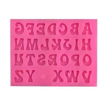 Silicone alphabet and number molds for baking, with 3D letter and number shapes for cake decorating and fondant crafting.