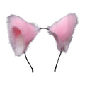 Cute fluffy cat ears headband with long fur for girls, perfect for cosplay and parties, styled as a playful hair accessory.
