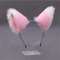 Cute fluffy cat ears headband for girls, featuring long fur and playful design, perfect for cosplay or parties.