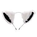 Cute girl wearing a fluffy cat ears headband with long fur, perfect for cosplay or parties, by Everything Baby.