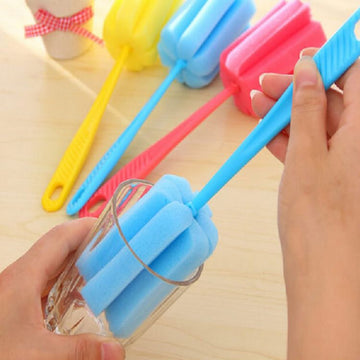 Three sponge vacuum cup cleaning brushes for baby bottles and thermos mugs, ideal for thorough cleaning, by Everything Baby.