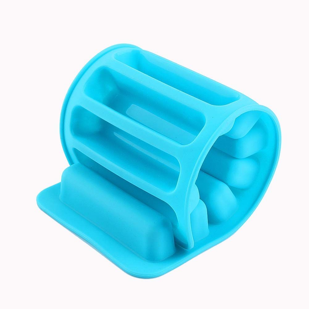 Colorful cylinder ice cube tray for freezing fondant or chocolate, versatile kitchen storage, by Everything Baby.