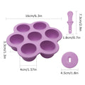 Purple silicone popsicle molds with colorful sticks for DIY ice pops, suitable for baby food storage and pretend play.