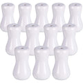 White wooden blind pull cord knobs with tassels, 12-piece set, suitable for window blinds and decorative hanging ball pulls.