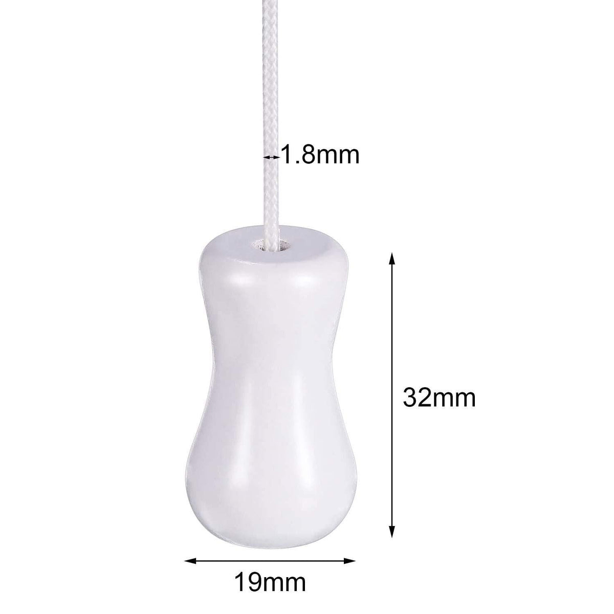 Set of 12 white wooden blind pull cord knobs with tassels, ideal for window blinds, by Everything Baby.