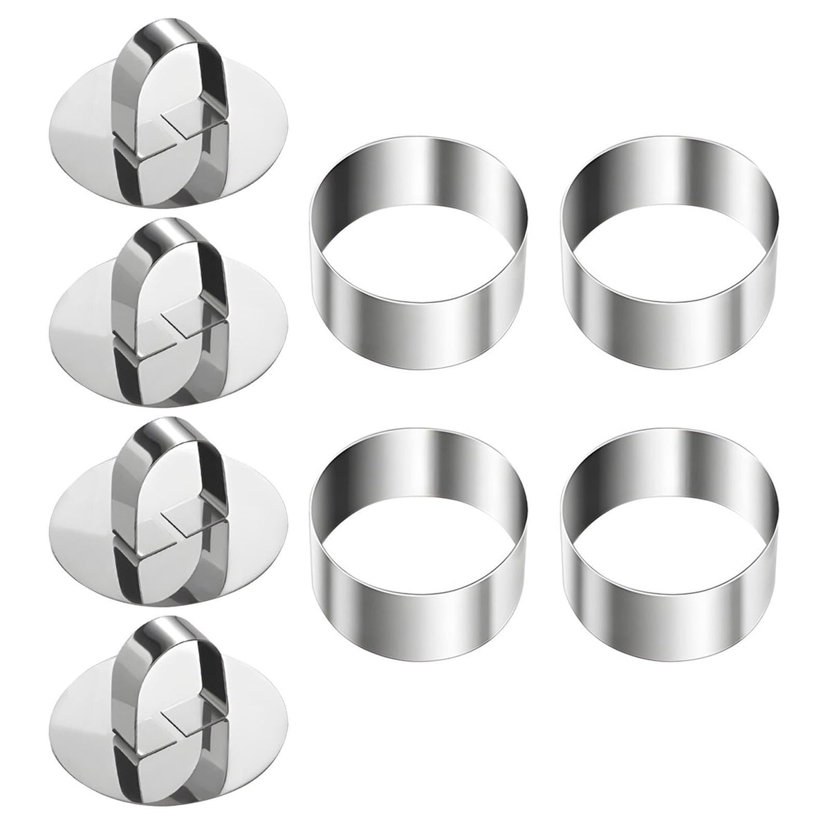 Set of four round Sweet Dessert Molds with removable lids, ideal for baking and shaping desserts in a versatile baking tray.